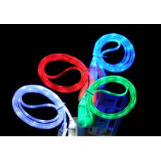 Cable USB micro Flat 1m Led